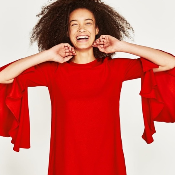 Zara flared-sleeve tunic dress - Picture 15 of 15